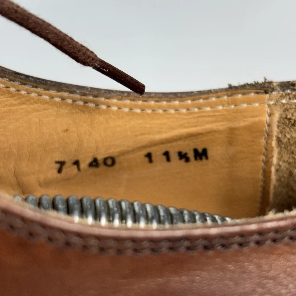 Mercanti Fiorentini Men's Curio Brown Leather Split Toe Lace Up Shoes Italy 11.5